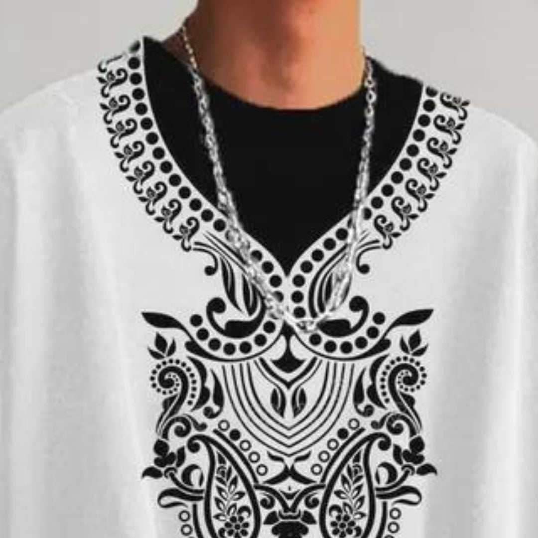 Noah - Oversize T-Shirt med Tribal Print Detaljer