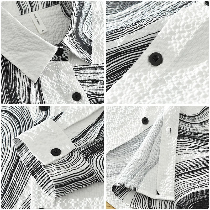 Jasper - Casual skjorte med abstrakt bølgemønster