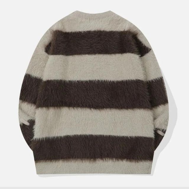 Mila - Fluffy mohair sweater med striber