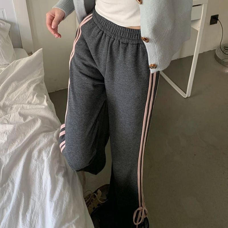 Ariana - Casual brede joggebukser med bindebånd i siden