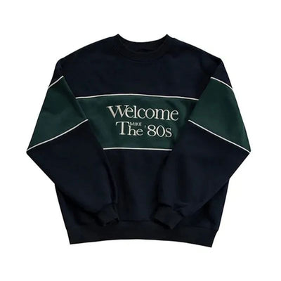 Maxine - retro sweatshirt med "Welcome the 80s"-skrift