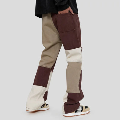 Kenton - Tofarvede bukser i lige snit med paneler