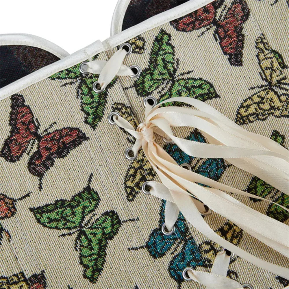 Mariposa - korsettop med sommerfugleprint