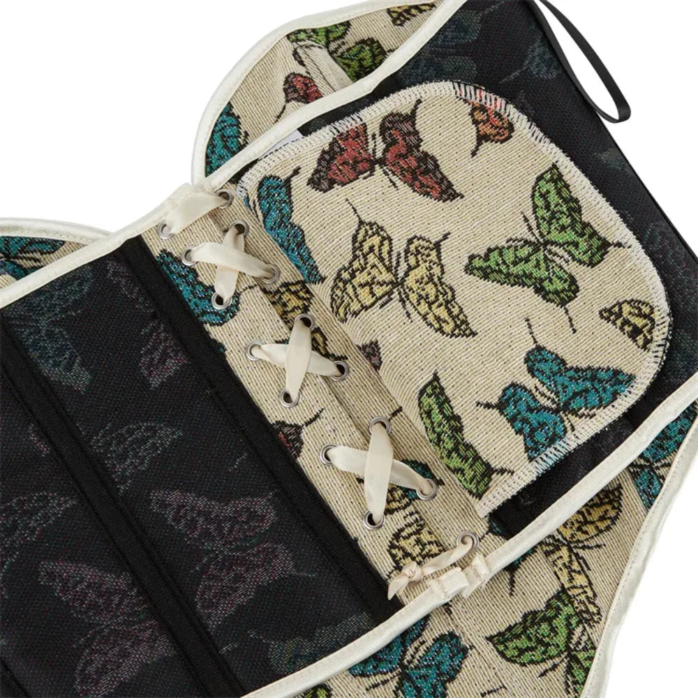 Mariposa - korsettop med sommerfugleprint