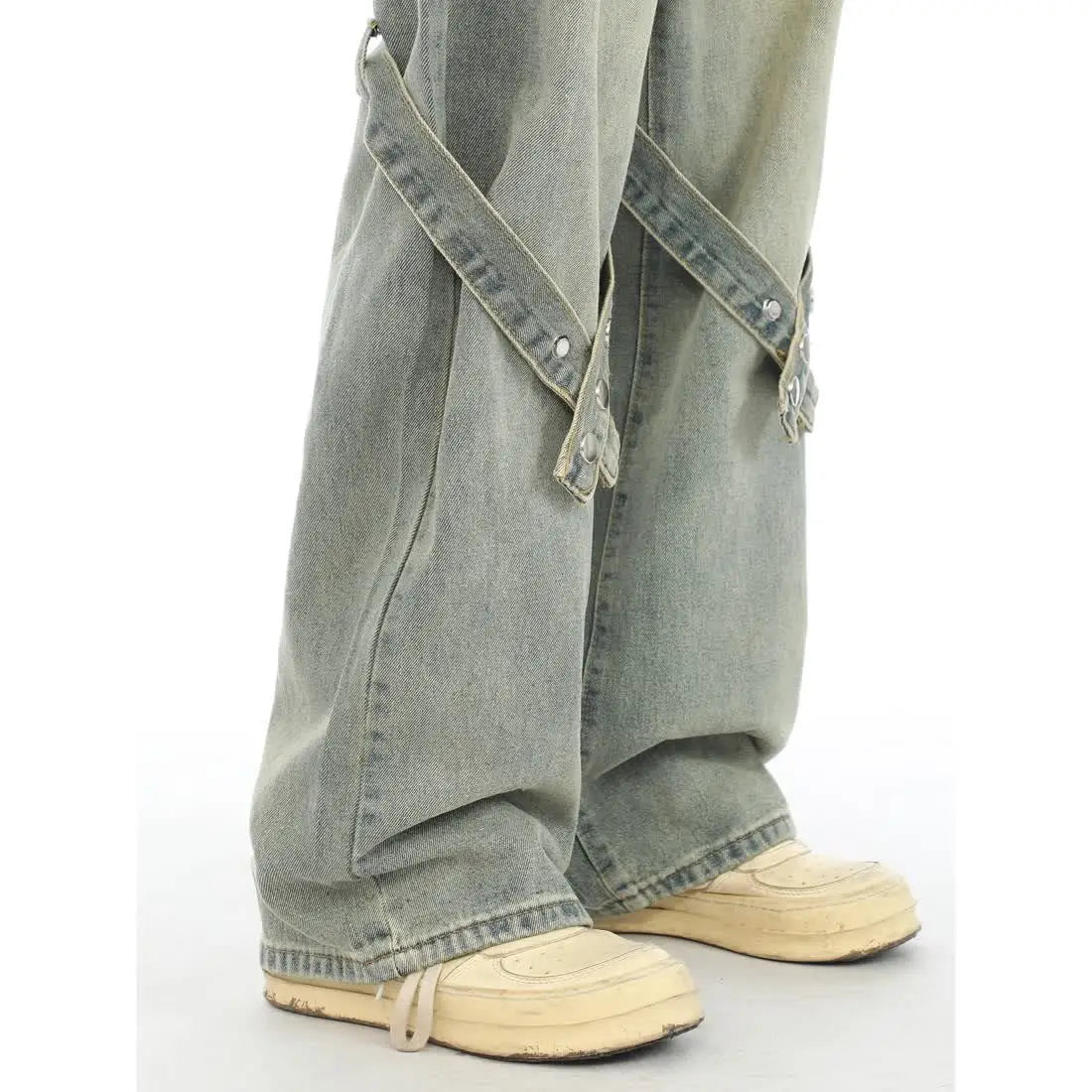 Valiant - Jeans med brede ben med krydspaneldetaljer