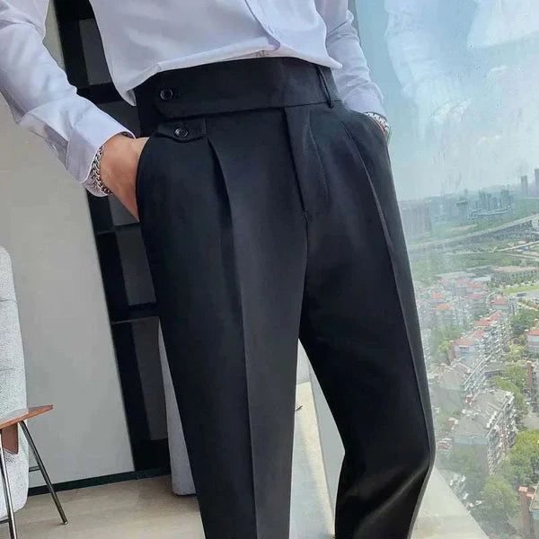 Garrison - Klassiske plisserede bukser med bælte med spænde