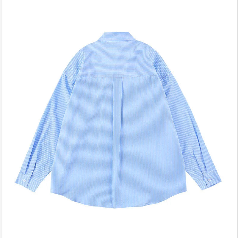 Elliot - Tofarvet langærmet skjorte med kontrastkrave