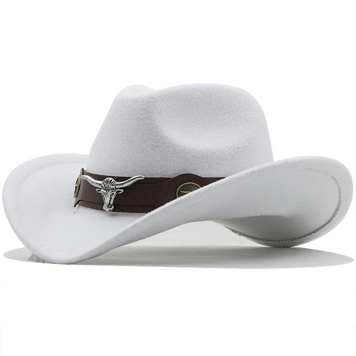 Wyatt - Western-Stil Hat med Bred Skygge og Tyre Spænde