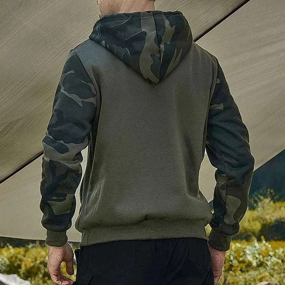 Maverick - hættetrøje med camouflage print ærmer