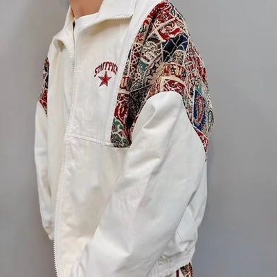 Mosaik - jakke med stående krave med paisley-ærmer