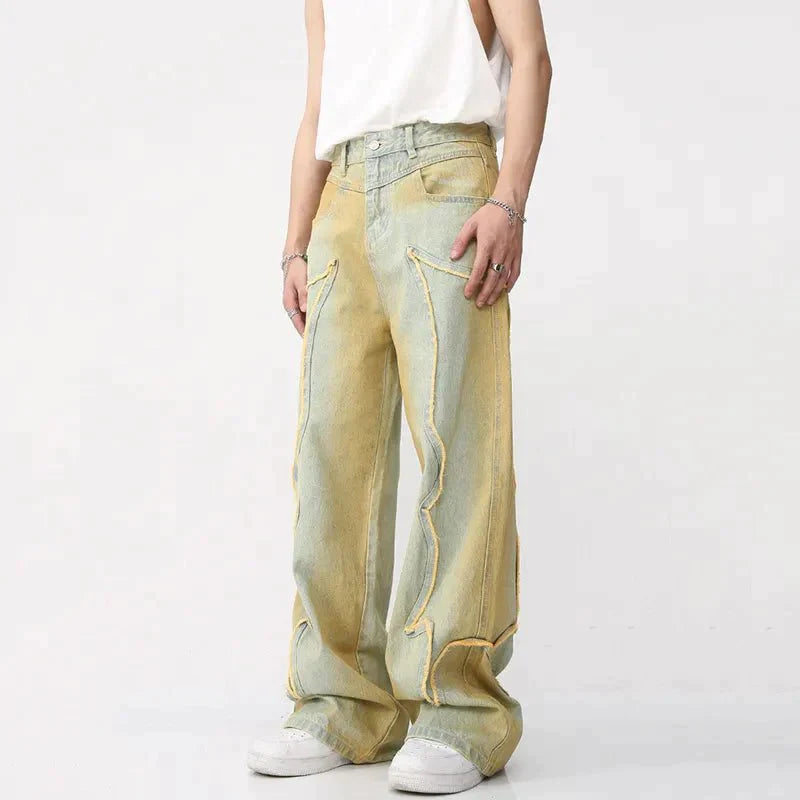Maxton - Herre jeans med brede ben i høj talje