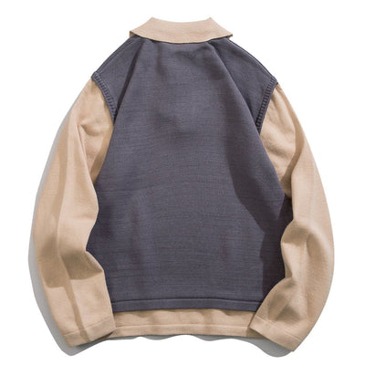 Dominic - Retro-Sweatshirt mit kontrastierendem Polokragen