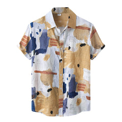 Rostro - Casual skjorte med korte ærmer og abstrakt print