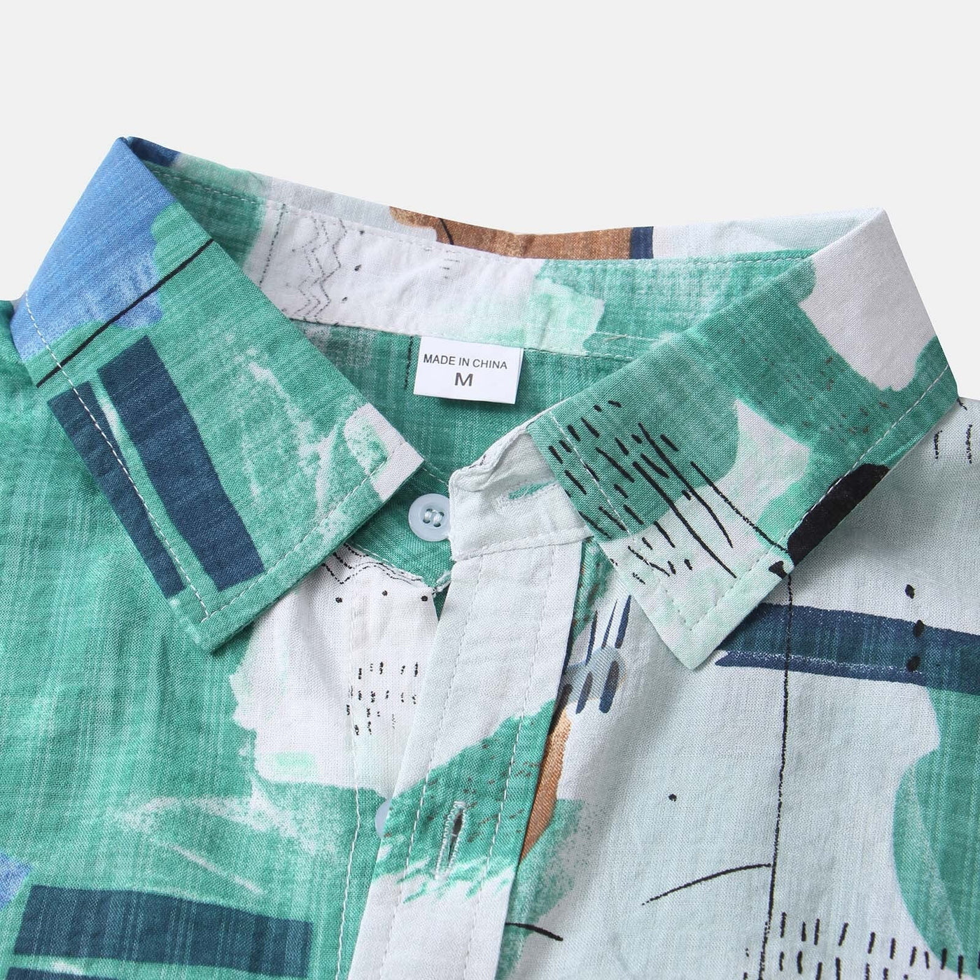 Rostro - Casual skjorte med korte ærmer og abstrakt print