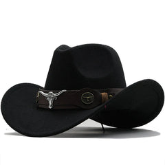 Wyatt - Western-Stil Hat med Bred Skygge og Tyre Spænde