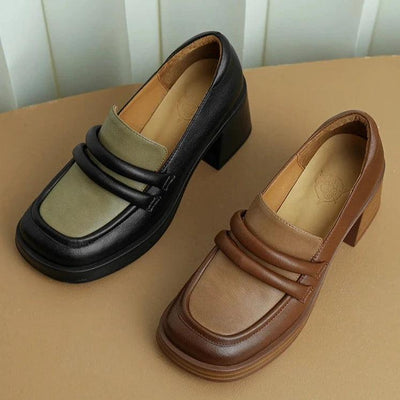 Adelaide - retro loafers med blokhæl